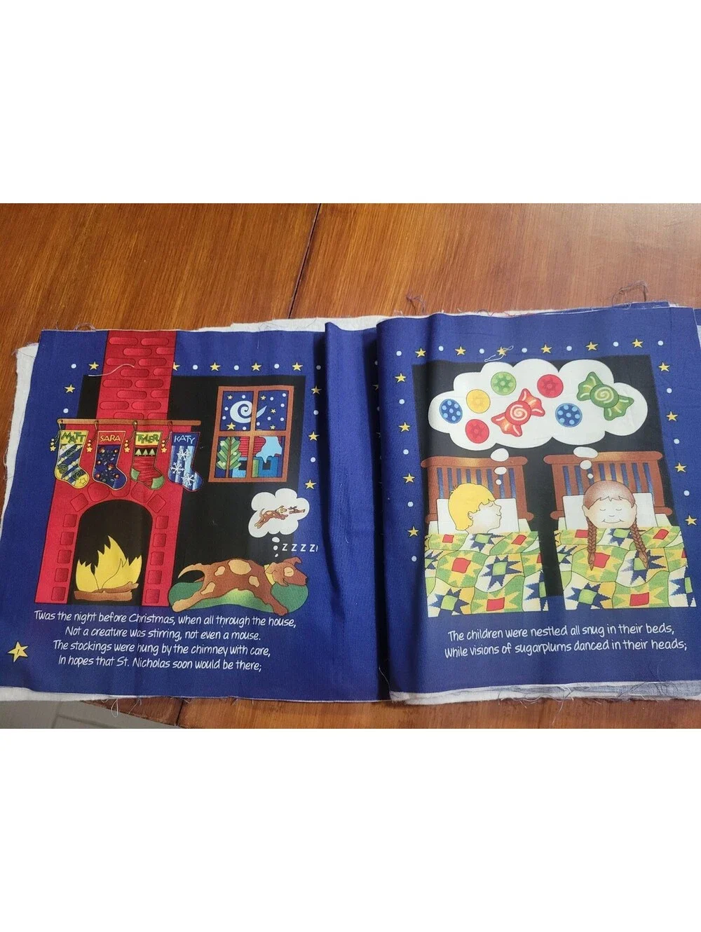 Cut-and-sew soft book panel 